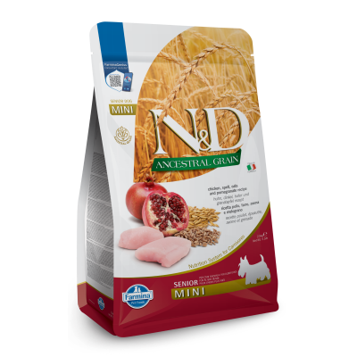 Farmina N&D Ancestral Grain Dry Dog Food - Chicken & Pomegranate Mini Senior