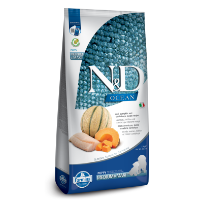 Farmina N&D Ocean Dry Puppy Food - Cod, Pumpkin, & Cantaloupe Med/Maxi Puppy