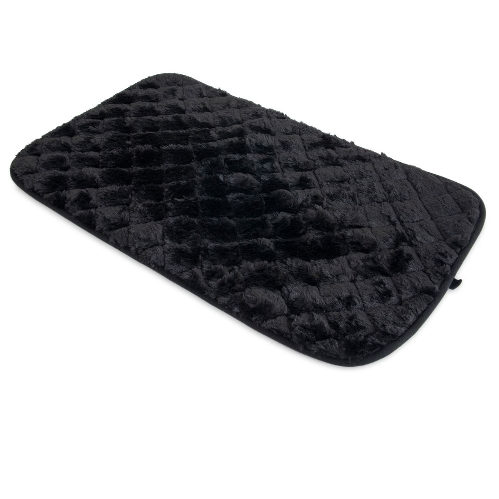 Petmate SnooZZy Dog Kennel Quilted Mat - Soft Plush Crate Pad & Travel Bed - Black