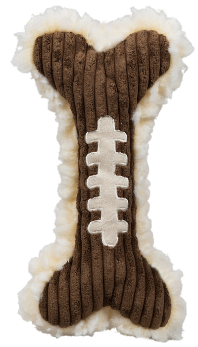 HuggleHounds - Dog Toy - Corduroy Pigskin Bone