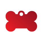 iMARC Customizable Pet ID Tag - Red Bone