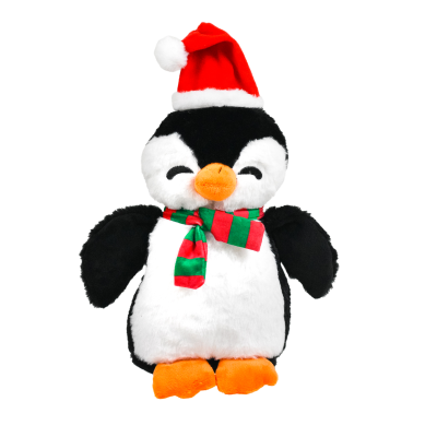 Patchwork Plush Dog Toy - Holiday Penguin/ Holiday Hippo-15 in