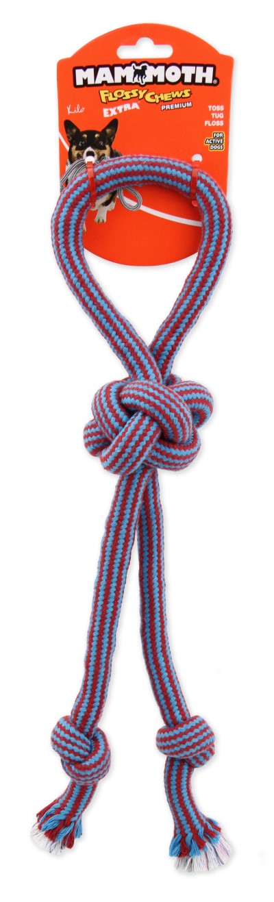 Mammoth Rope Dog Toy - Extra Flossy Double Tug with Handle