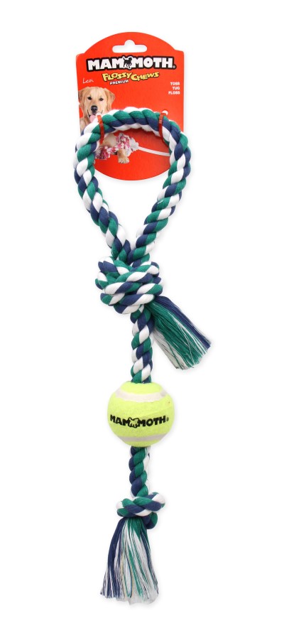 Mammoth - Dog Rope Toy - Pull Tug with Tennis Ball