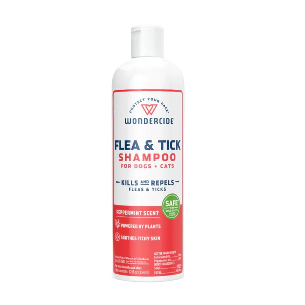 Wondercide Flea & Tick Shampoo for Dogs + Cats - Plant Based with Cedarwood & Peppermint Oil