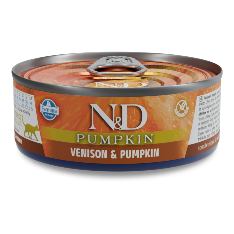 Farmina N&D Pumpkin Wet Cat Food - Venison-Case of 24
