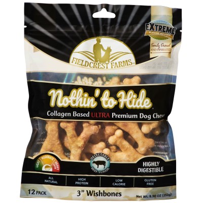Nothin' to Hide Dog Chew - Ultra Wishbone Beef-12 pack