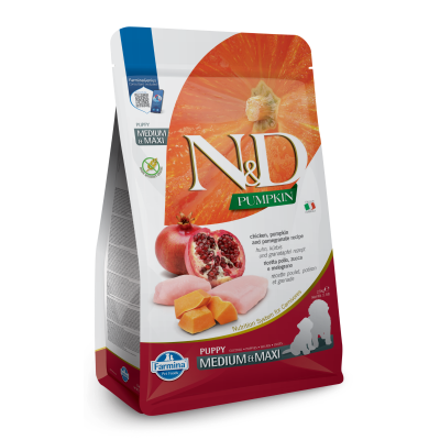 Farmina N&D Pumpkin Dry Puppy Food - Chicken, Pumpkin, & Pomegranate Med/Maxi Puppy