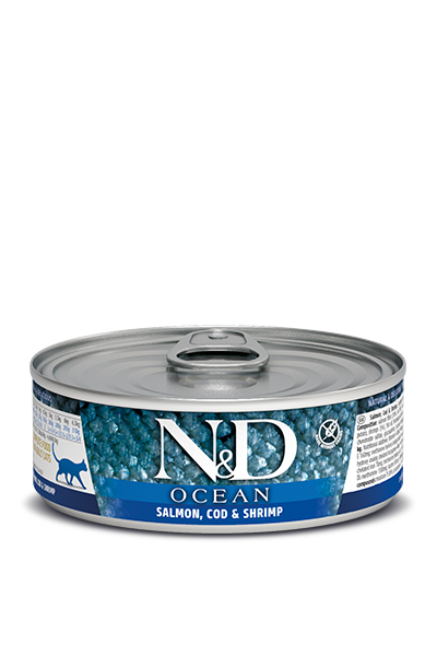 Farmina N&D Ocean Wet Cat Food - Salmon, Cod, & Shrimp-Case of 24