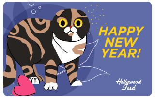 Hollywood Feed eGift Card-Happy New Year Cat