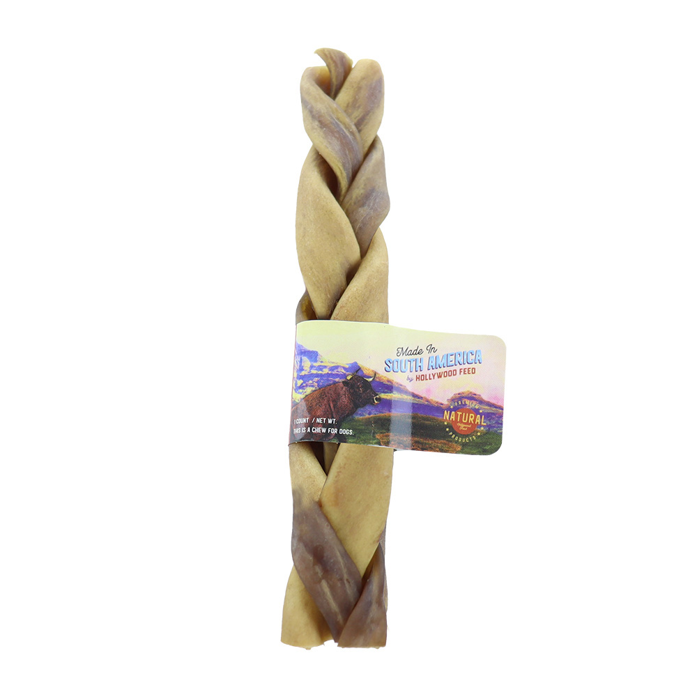 Made In South America Premium Natural Dog Chew - Single Ingredient & High Protein Beef Hide - Braided & Basted Moo Muncher