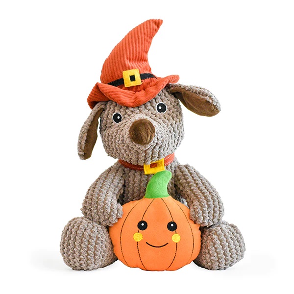 Patchwork Plush Dog Toy - Jack O' Lantern