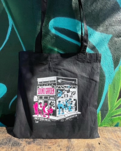 The Sound Garden X Eyeball Fortress/Storefront Totebag - Black