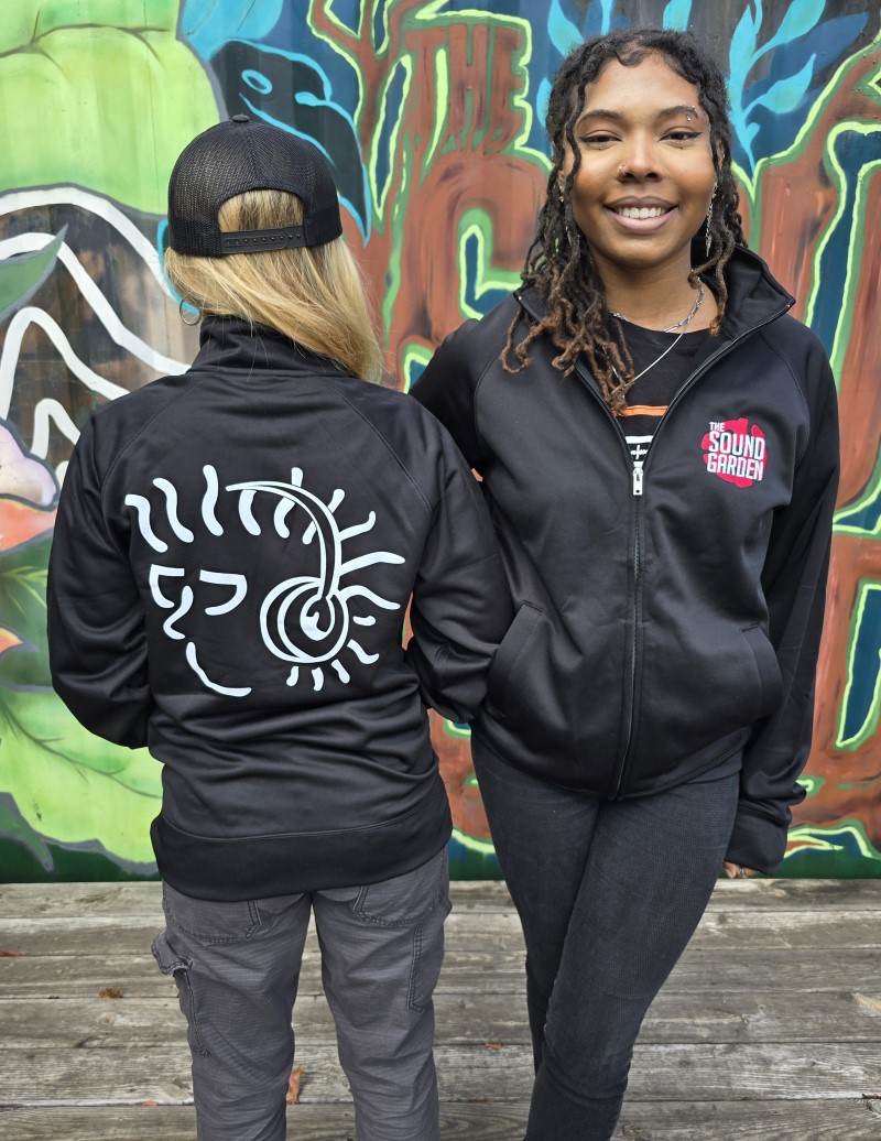 The Sound Garden/Logo Zip-Up Jacket - Black@Medium