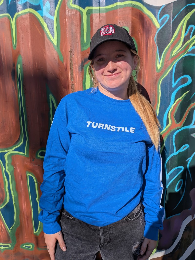 Turnstile/"Never Enough" Long Sleeve Shirt - Blue@Extra Large