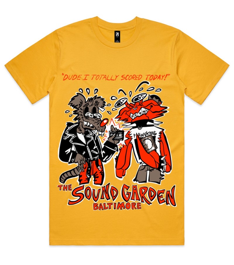 The Sound Garden X Renkorama/"Score" T-Shirt - Yellow@XL