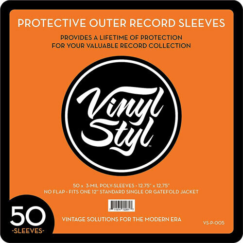 Vinyl Styl/12.75" X 12.75" 3 Mil Protective Outer Record Sleeve 50CT