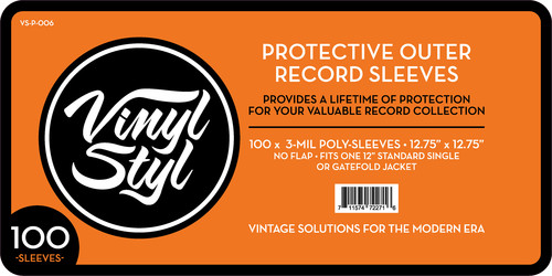 Vinyl Styl/12.75" X 12.75" 3 Mil Protective Outer Record Sleeve 100CT