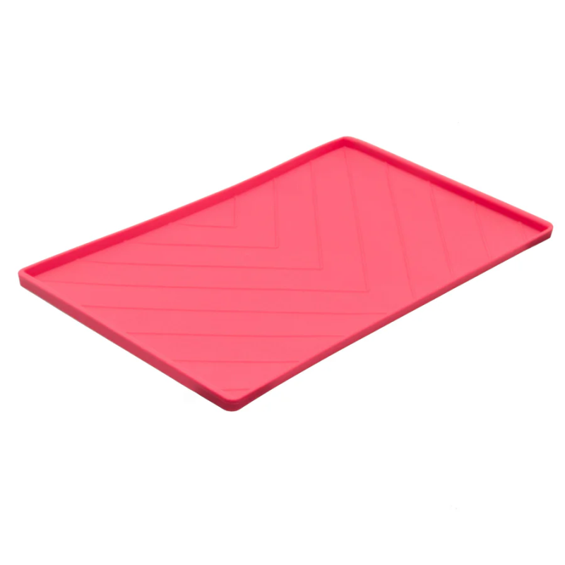 Messy Mutts Silicone Non-Slip Dog Bowl Mat with Raised Edge-Medium 20" x 12"
