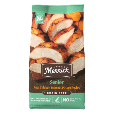 Merrick Grain Free Senior Real Chicken + Sweet Potato Recipe