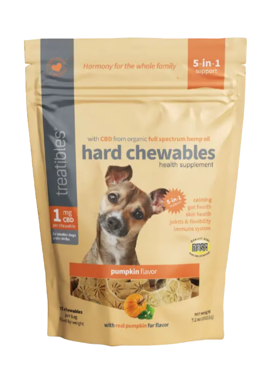 Treatibles Hard Chewables Pumpkin Flavor 1 mg & 4 mg for Dogs