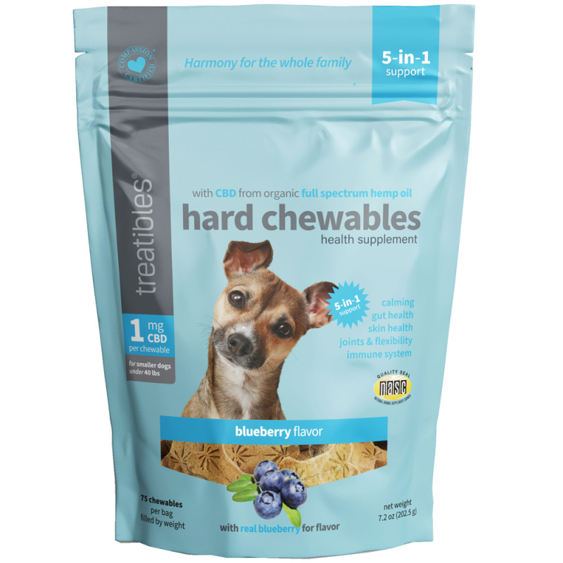 Treatibles Hard Chewables Blueberry Flavor 1 mg & 4 mg for Dogs