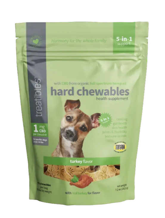 Treatibles Hard Chewables Turkey Flavor 1 mg & 4 mg for Dogs