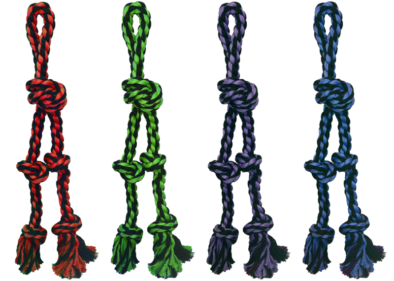 Multipet Nuts For Knots Rope Tug with 2 Danglers Dog Toy