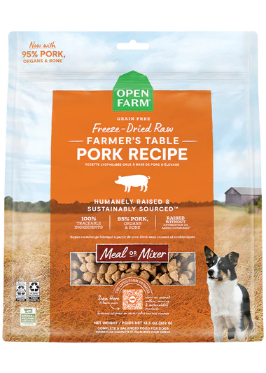 Open Farm Farmer's Table Pork Recipe Freeze Dried Raw Morsels for Dogs