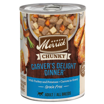 Merrick Grain Free Chunky Carver's Delight Dinner in Gravy Canned Dog Food