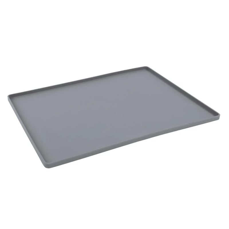 Messy Mutts Silicone Non-Slip Pet Bowl Mat with Raised Edge-Small 15.75" x 12"