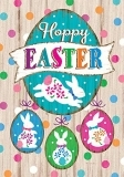 Evergreen Wooden Print Happy Easter House Flag
