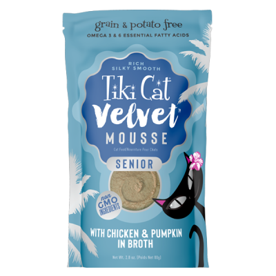Tiki Cat® Velvet Mousse™-Senior Recipe Chicken & Pumpkin in Broth