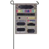 Evergreen First Day of School Garden Flag