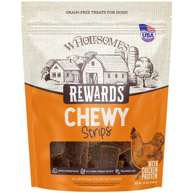Wholesomes Rewards Chewy Chicken Strips Jerky Treats