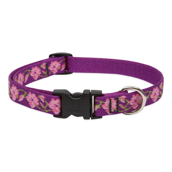 Lupine Pet Original Designs Adjustable Dog Collar-Rose Garden