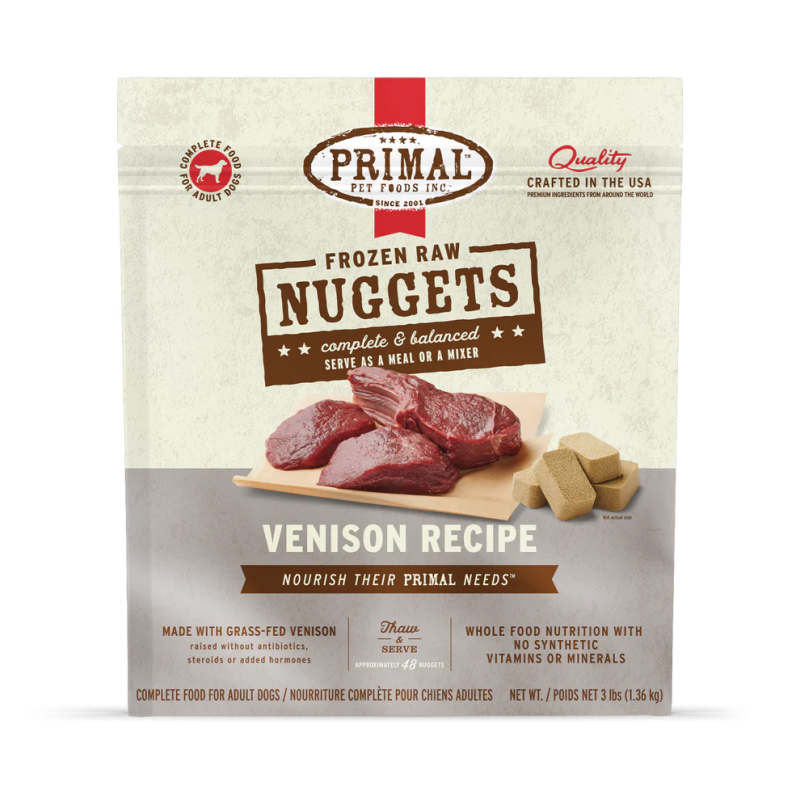 Primal Canine Raw Frozen Nuggets-Venison Recipe