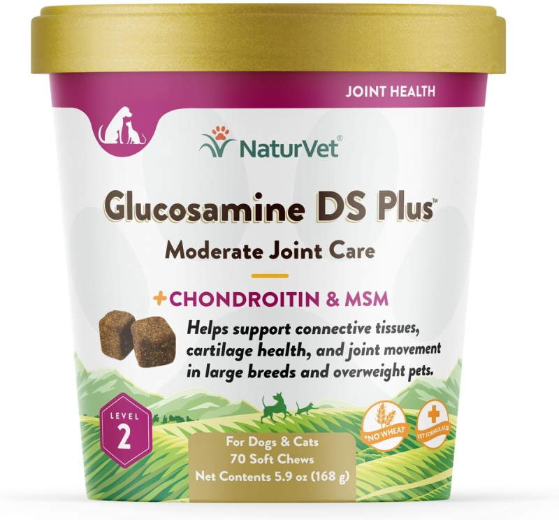 NaturVet Glucosamine DS Plus Moderate Joint Care Soft Chews for Dogs