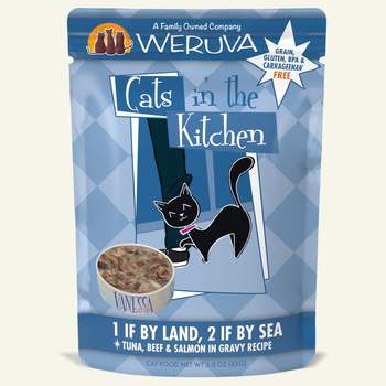 Weruva Cats in the Kitchen 1 If By Land, 2 If By Sea Tuna, Beef & Salmon in Gravy for Cats