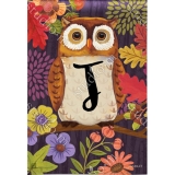Magnet Works Initial J Floral Owl Fall Garden Flag