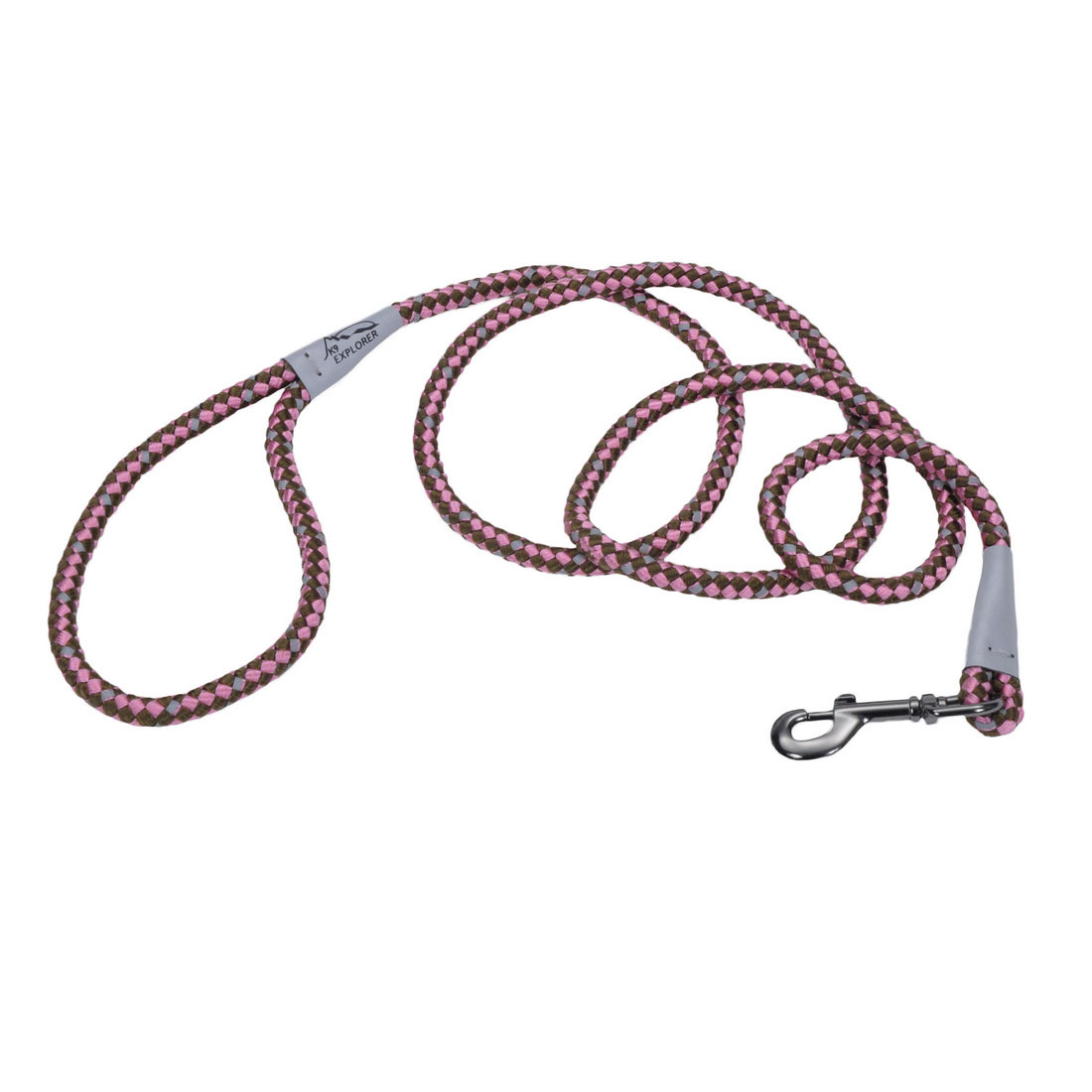 Coastal K9 Explorer Reflective Braided Rope Snap Dog Leash-Rosebud