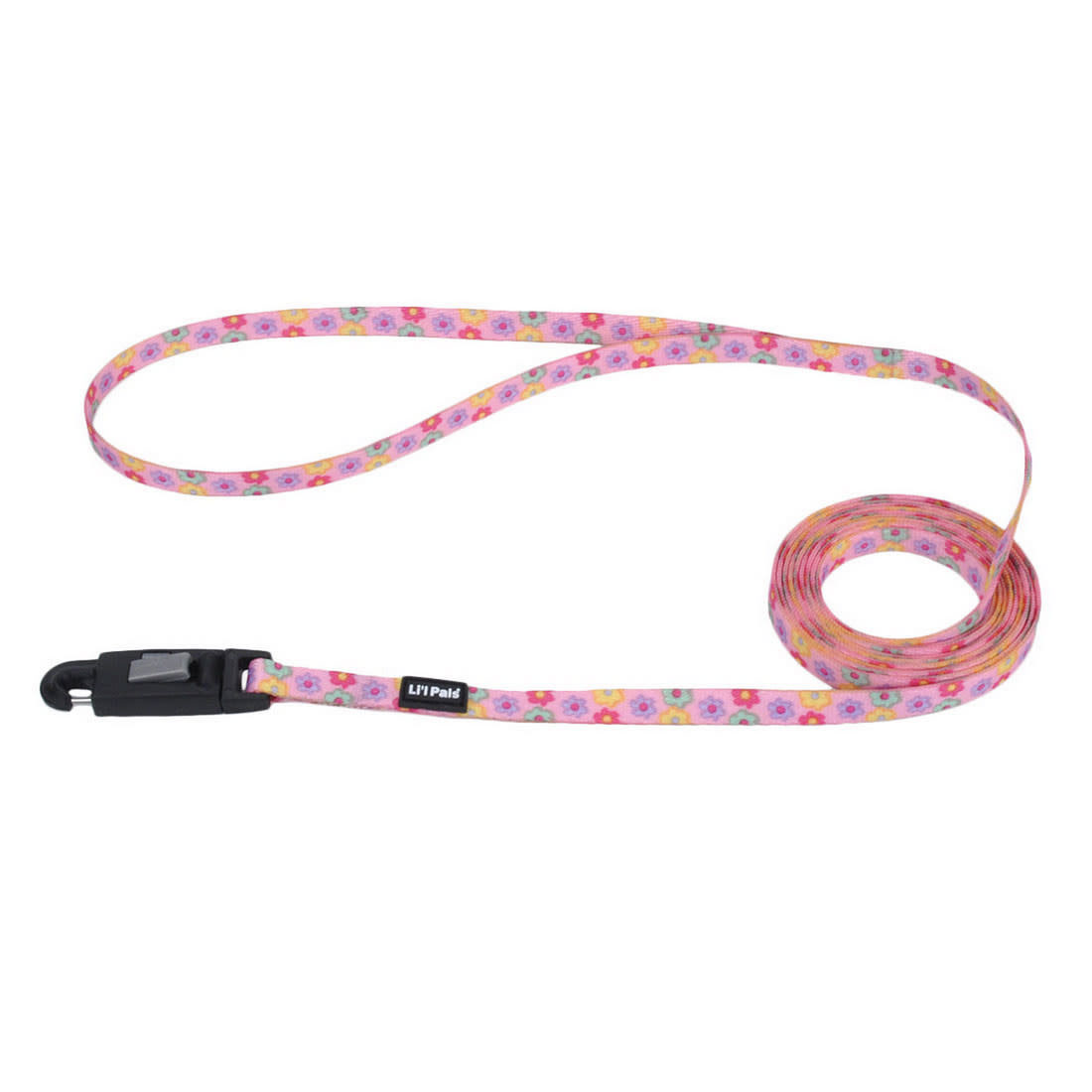 Li'l Pals Patterned Dog Leash with E-Z Snap 3/8"-Daisy Mulit-Color