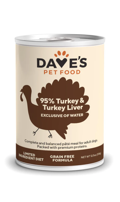 Dave's 95% Premium Meats™ Canned Dog Food Turkey & Turkey Liver Recipe