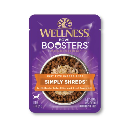 Wellness Bowl Boosters Simply Shreds Chicken Liver & Broccoli Mixer or Topper for Dogs