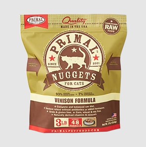 Primal Feline Raw Frozen Nuggets-Venison Formula