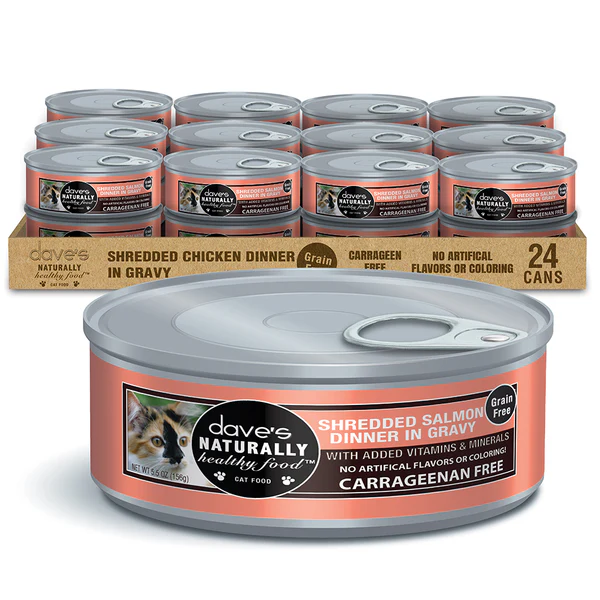 Dave's Naturally Healthy™ Grain Free Shredded Salmon Dinner in Gravy Cat Food