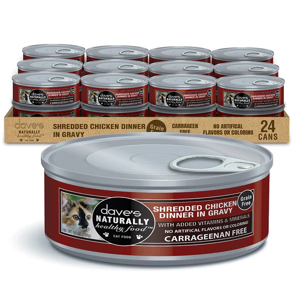 Dave's Naturally Healthy™ Grain Free Shredded Chicken Dinner in Gravy Cat Food