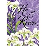 Evergreen Easter Lilies He is Risen House Flag