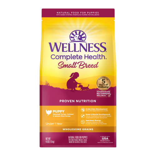 Wellness® Complete Health™ Deboned Turkey, Oatmeal & Salmon Meal Recipe Small Breed Puppy Dog Food 4 Lbs