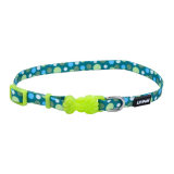 Coastal Pet Products Li'l Pals Adjustable Patterned Dog Collar-Green Dot